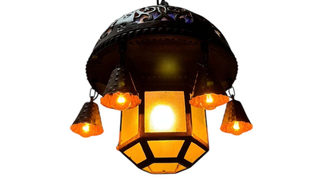 Vienna Secession Art Nouveau Chandelier Austria, 1900s